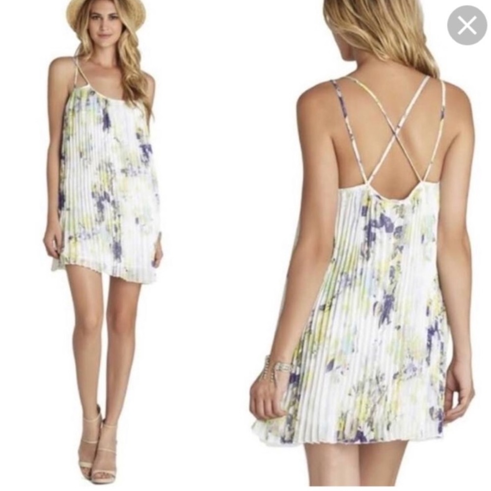 BCBG short floral pleated dress